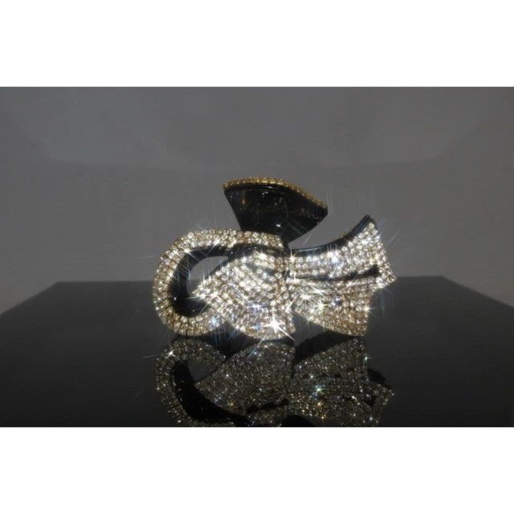 Sparkling Rhinestone Embellished Black‎ Hair Claw Clip for Women